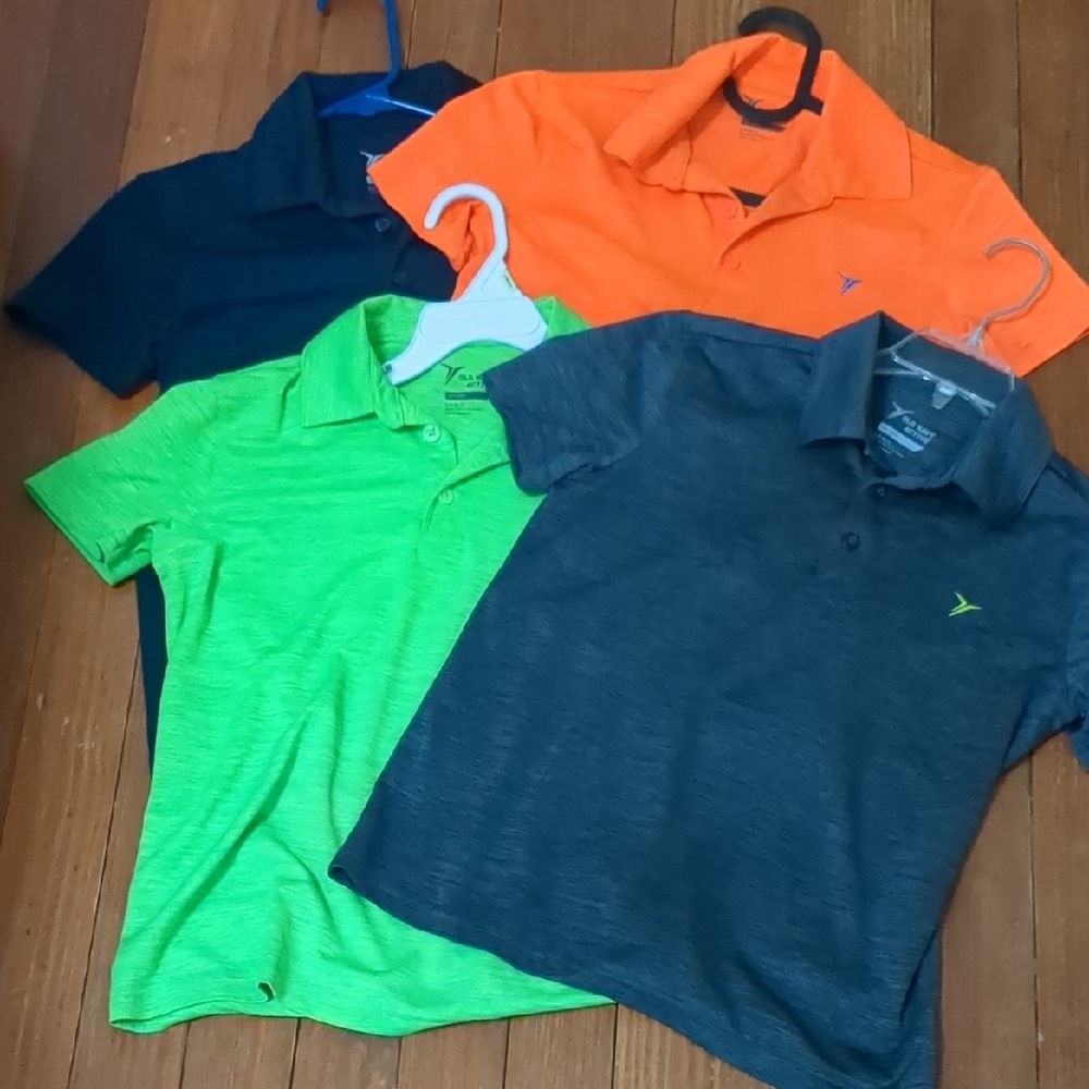 Old Navy Kids Button Down Shirts - Blue, Orange, Green, Gray